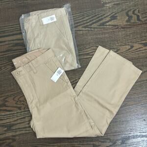 NWT Old Navy Slim Built In Flex Chino Khaki Pants 8 Plus Husky Set of 2